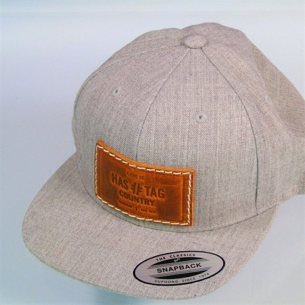 Hashtag Baseball Cap Leather Patch Snapback - Picture 7 of 7
